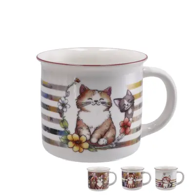 Lonček Mug Muca 360ml / več vzorcev / porcelan