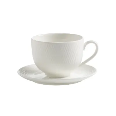 Skodelica za čaj Diamonds 280ml / bela / porcelan