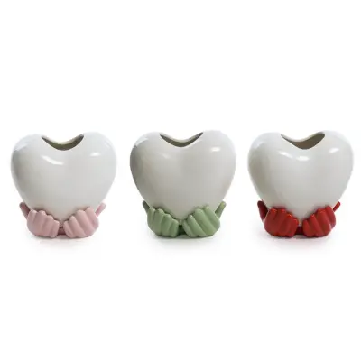 Vaza Srce 15,5xh16cm / več barv / porcelan