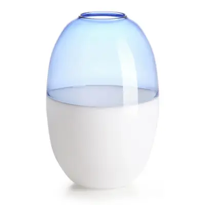 Vaza Scarlet h25 cm / belo-modra / borosilikatno steklo