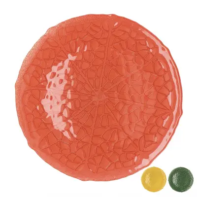 Okrasni krožnik agrumi 32cm / okrogel / več barv / steklo