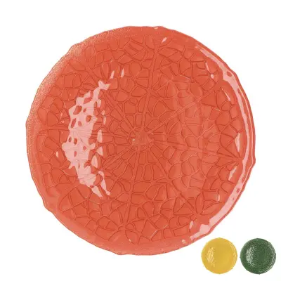 Okrasni krožnik agrumi 28cm / okrogel / več barv / steklo