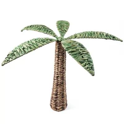 Okrasna palma h52cm / kovina, rafija