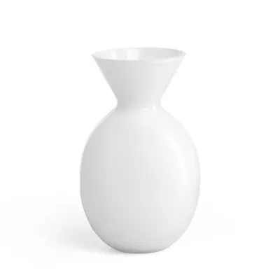 Vaza Kiev 13xh20cm / bela / steklo