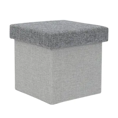 Zložljiv tabure s pokrovom 25x25xh25cm / siv / poliester, mdf