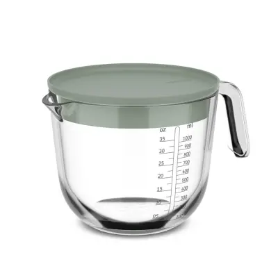Merilni vrč s pokrovom Chef It / 1L / zelen / steklo, PP