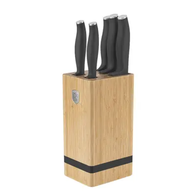 Set stojalo+5 kos nožev Anthracite 28x9xh25,5cm / les, inox