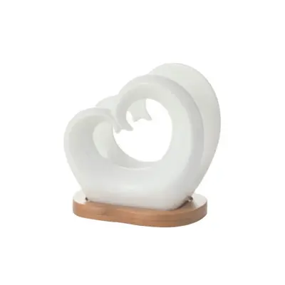Podstavek za serviete Srce 10x6xH10,5cm / porcelan, les