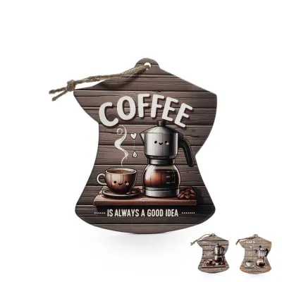 Podstavek za kozico Coffee 21x17x0,8cm / več napisov / keramika, pluta
