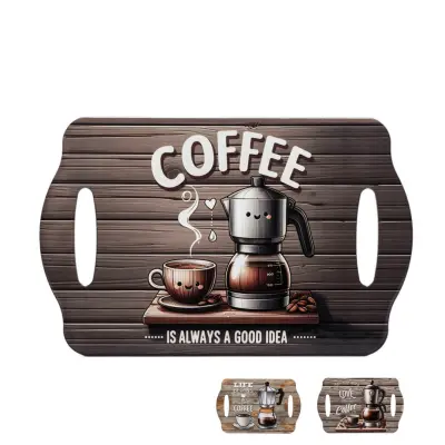 Podstavek za kozico Coffee 28x18xh0,8cm / več napisov / keramika
