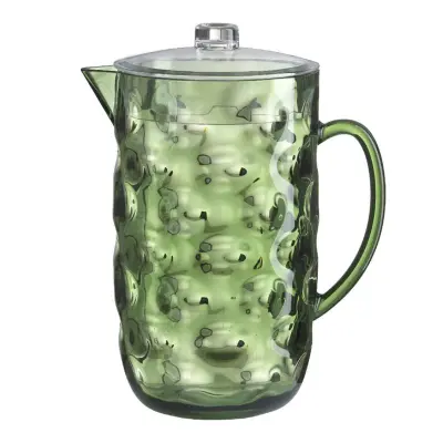 Vrč s pokrovom Bubble 2,7l / zelen / metakrilat