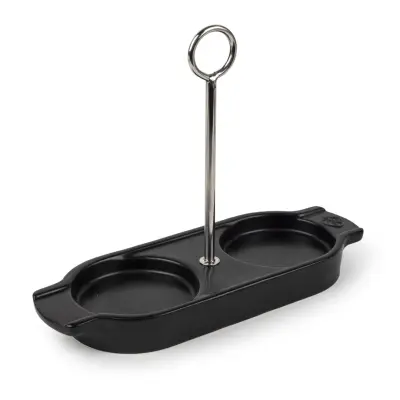 2-delni podstavek za mlinček Linea Satin 21,2xh16cm / črn / keramika, inox