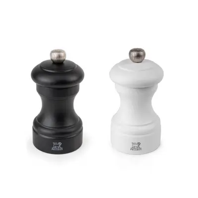 Set mlinček za poper in sol Bistro Duo h10cm / 2 kos / črn, bel / les, inox