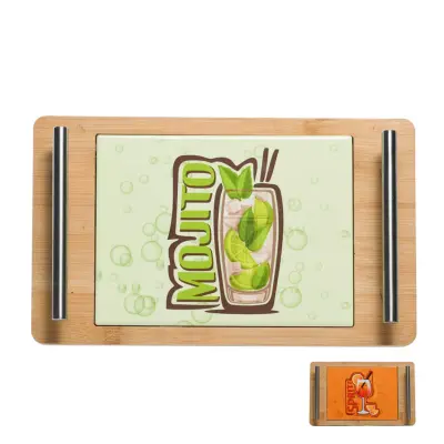 Pladenj Cocktail 30x18xh4,5cm / več barv / les, keramika, inox
