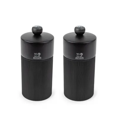 Set mlinček za poper in sol Line Night Chic h12cm / 2 kos / aluminij, les