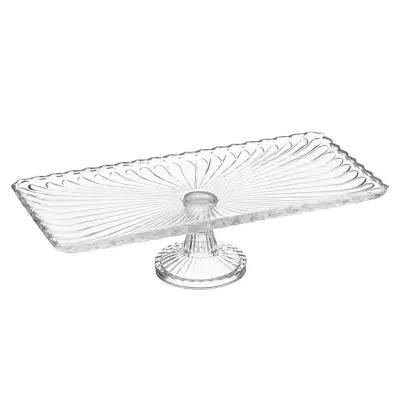 Servirni krožnik s podstavkom Glass 37,5x18cm / pravokoten / steklo