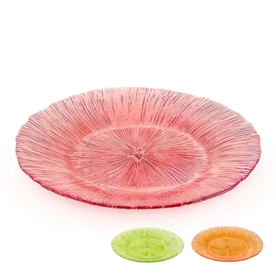Krožnik Pomlad 32cm / več barv / steklo