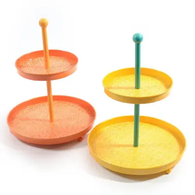 Servirno stojalo, etažer 2-nadstropno Retro 31xh39cm / več barv / kovina