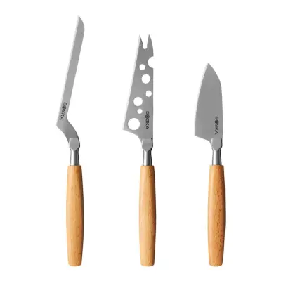 Set 3kos noži za sir Amigo (20,5 - 25,5cm) / inox, les