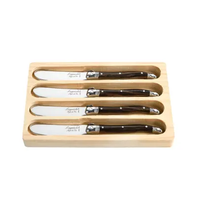 Stojalo+6 kos nožev Premium Line 11cm / rjav / ABS, nerjaveče jeklo