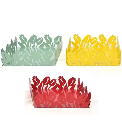 Podstavek za serviete Tulipan 17x17xh5cm / kovina