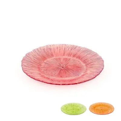 Krožnik Pomlad 21cm / več barv / steklo