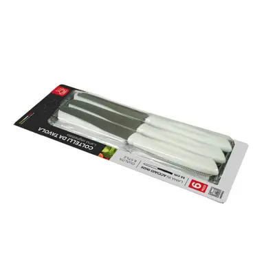 Set nož žagica / bel ročaj / 6 kos / inox, pvc