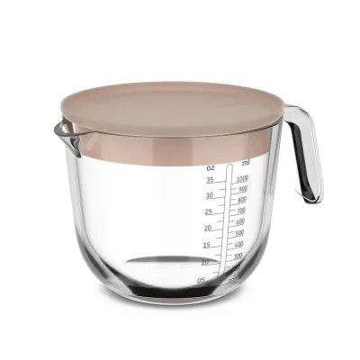 Merilni vrč s pokrovom Chef It / 1L / lešnik / steklo, PP