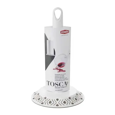 Tosca podstavek za kuhinjske brisače 17xh30cm belo-siv / pvc