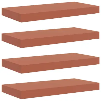 vidaXL Stenska polica 4 pcs Rdeča 50 x 23 x 4 cm Konstruiran les