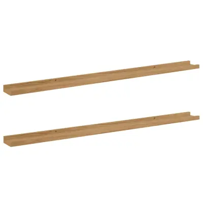 vidaXL Stenska polica 2 pcs Rjava 115 x 9 x 3 cm Konstruiran les