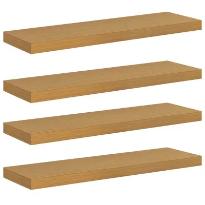 vidaXL Stenska polica 4 pcs Bež 90 x 23,5 x 4 cm Konstruiran les