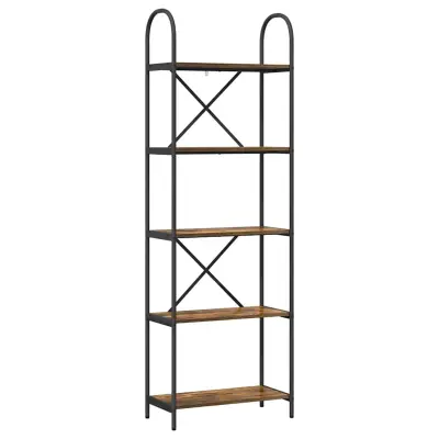 vidaXL Knjižna polica Dimljeni oreh 60 x 30 x 183 cm Konstruiran les