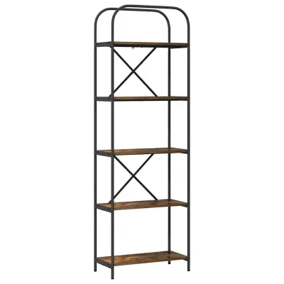 vidaXL Knjižna polica Dimljeni oreh 60 x 30 x 183 cm Konstruiran les