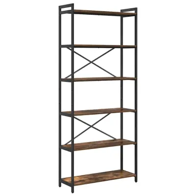 vidaXL Knjižna polica Dimljeni oreh 80 x 30 x 189,5 cm Konstruiran les