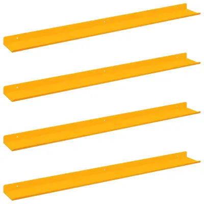 vidaXL Ležeča polica 4 pcs Gorčična rumena 80 x 9 x 2,5 cm Jeklo