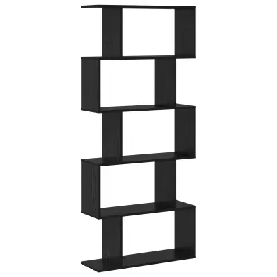 vidaXL Knjigovni omar Črna Orehovina 70 x 24 x 161 cm Konstruiran les