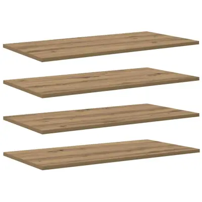 vidaXL Polica za knjige 4 pcs Rjava 80 x 40 x 1,5 cm Konstruiran les