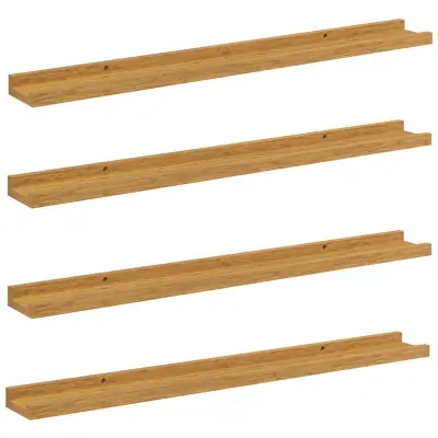 vidaXL Stenska polica s polico 4 pcs Bež 80 x 9 x 3 cm Konstruiran les