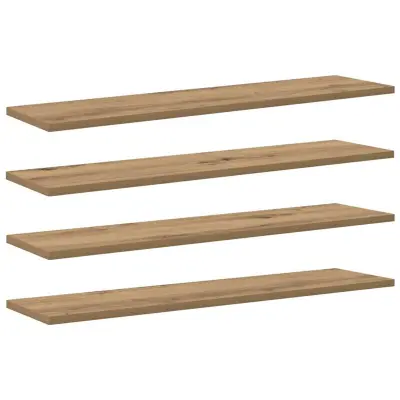 vidaXL Polica za knjige 4 pcs Rjava 80 x 20 x 1,5 cm Konstruiran les