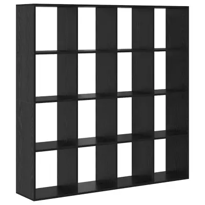 vidaXL Knjigovni omar Črna Orehovina 137,5 x 29 x 137,5 cm