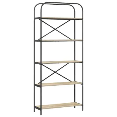 vidaXL Knjižna polica Sonoma hrast 80 x 30 x 183 cm Konstruiran les