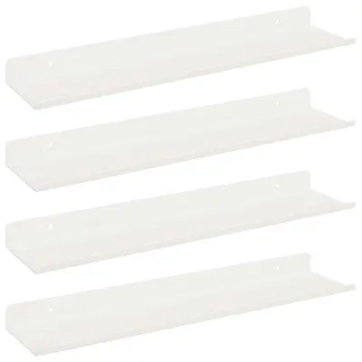 vidaXL Ležeča polica 4 pcs Bela 40 x 8,5 x 2,5 cm Jeklo