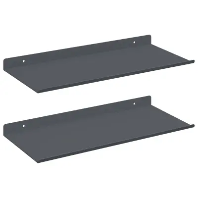 vidaXL Ležeča polica 2 pcs Antracit 40 x 18 x 2,5 cm Jeklo