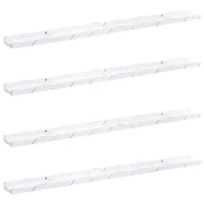 vidaXL Stenska polica 4 pcs Beli marmor 100 x 9 x 3 cm Konstruiran les