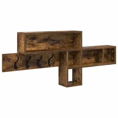 vidaXL Nadwyčajna obešalnik za plašče Dimljeni oreh 100 x 12 x 43,5 cm
