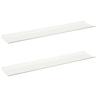 vidaXL Ležeča polica 2 pcs Bela 100 x 18 x 2,5 cm Jeklo