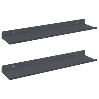 vidaXL Ležeča polica 2 pcs Antracit 40 x 8,5 x 2,5 cm Jeklo