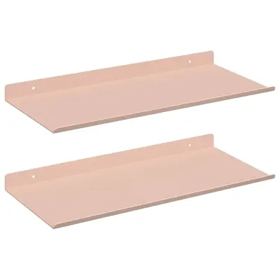 vidaXL Ležeča polica 2 pcs Roza 40 x 18 x 2,5 cm Jeklo
