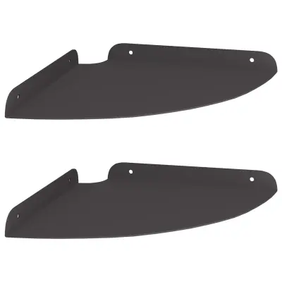 vidaXL Kotna lebdeča polica s polico 2 pcs Črna 24 x 24 x 2 cm